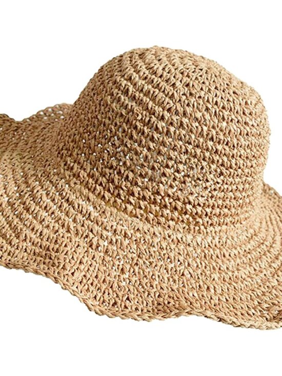 Accessories - Beach Straw Hats for Women, Handmade Floppy Bucket Sun Hat for Summer Vacation W